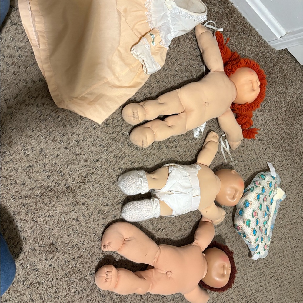 Adorable Plush Doll Set with Red and Brown Hair